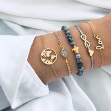 Load image into Gallery viewer, 4/5 PCS Bohemian Map Turtle LOVE Beach Bracelet Set Cute Pineapple Shell Tassel Bracelet Set for Women Holiday Bracelet Jewelry